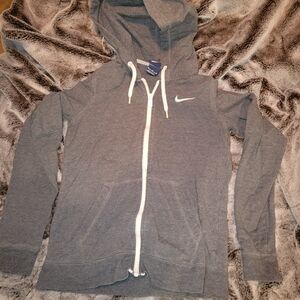 Nike Women's Gray Zip-Up Hoodie Size Medium